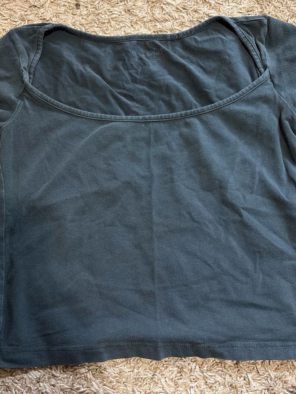 Brandy Melville Dark Teal Scoop Neck Crop Top